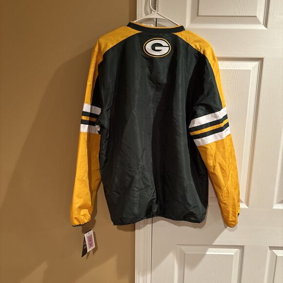 Men’s Medium Green Bay Packers Windbreaker V-neck NWT NFL Team Apparel G-III - Picture 9 of 10